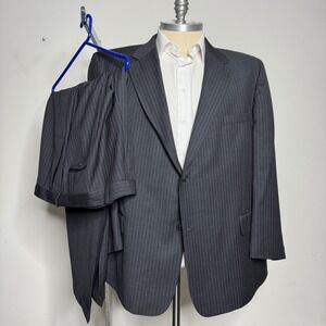 Botany 500 Mens Super 120s Wool Pinstripe Suit 2 Piece‎ Gray